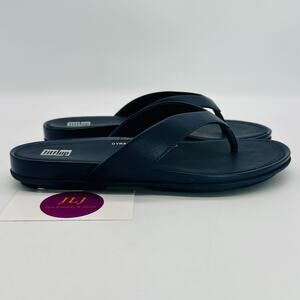 FitFlop Women's Gracie Leather Thong Flip Flop Sandals Midnight Navy Size 5